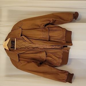 Brown leather jacket size medium/large